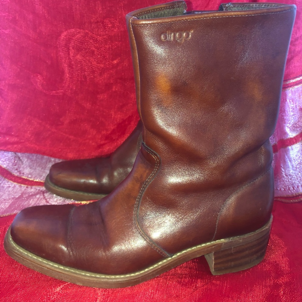 70s vintage Dingo campus heeled boots leather